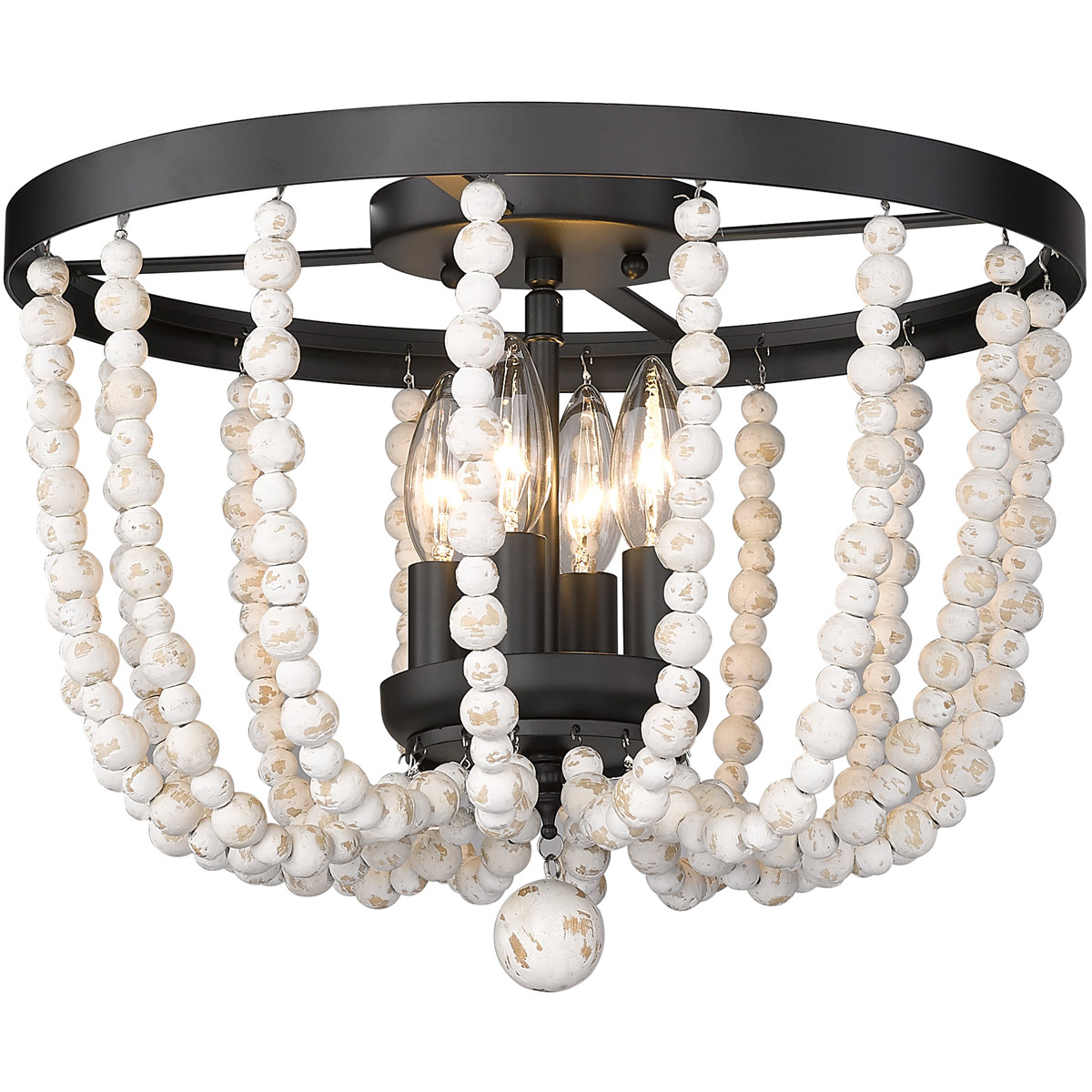 Black beaded flush mount light sale